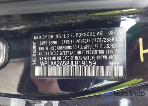 2018 Porsche Macan z USA, uszkodzony, nr VIN WP1AA2A58JLB19159